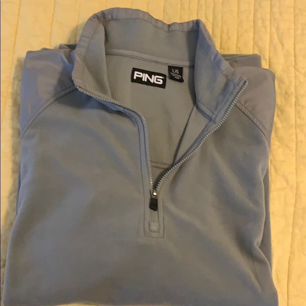 Ping gray fleece Quarter Zip, size L